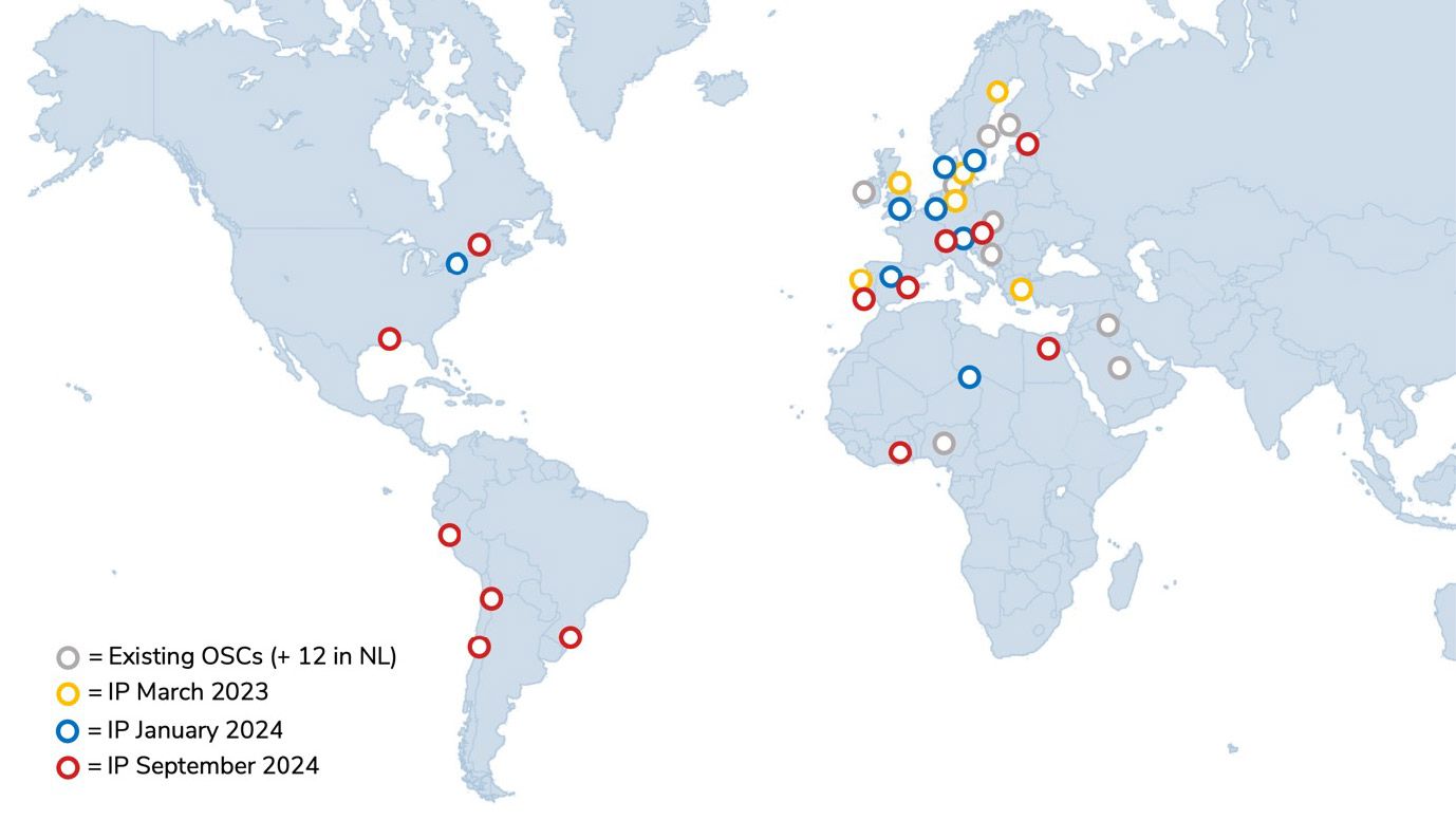 Overview of newly founded OSCs for each of the iterations of the OSC Incubator Program so far